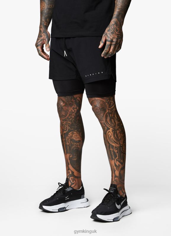 Gym King Rebellion 5\'\' Short Black Men Clothing J2PFB151
