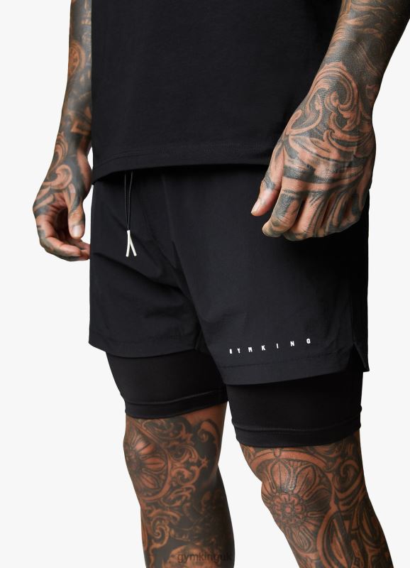 Gym King Rebellion 5\'\' Short Black Men Clothing J2PFB151