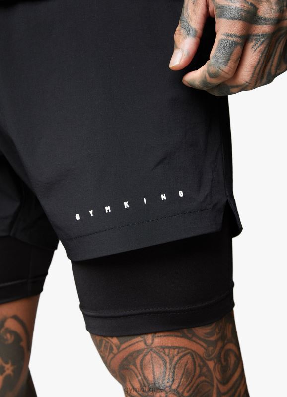 Gym King Rebellion 5\'\' Short Black Men Clothing J2PFB151