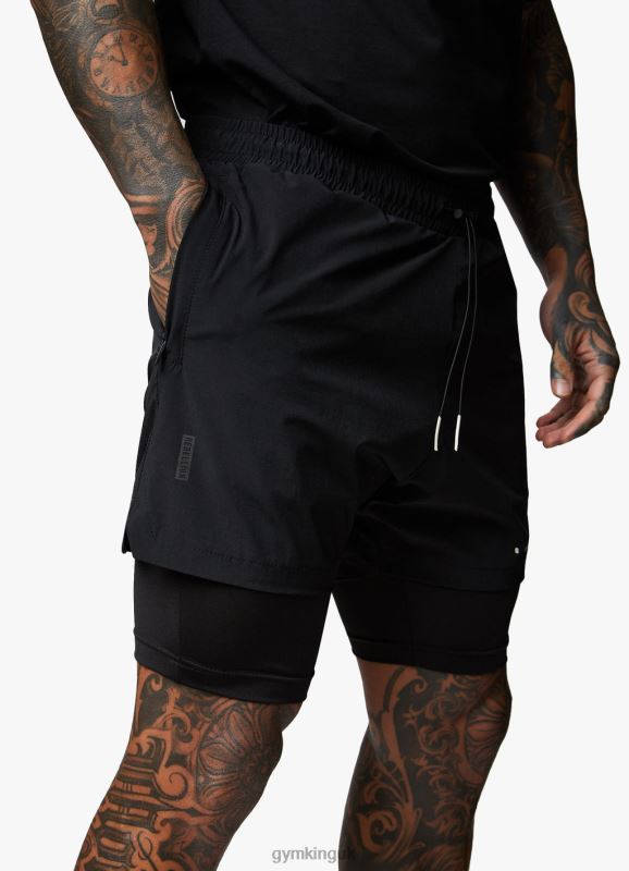 Gym King Rebellion 5\'\' Short Black Men Clothing J2PFB151