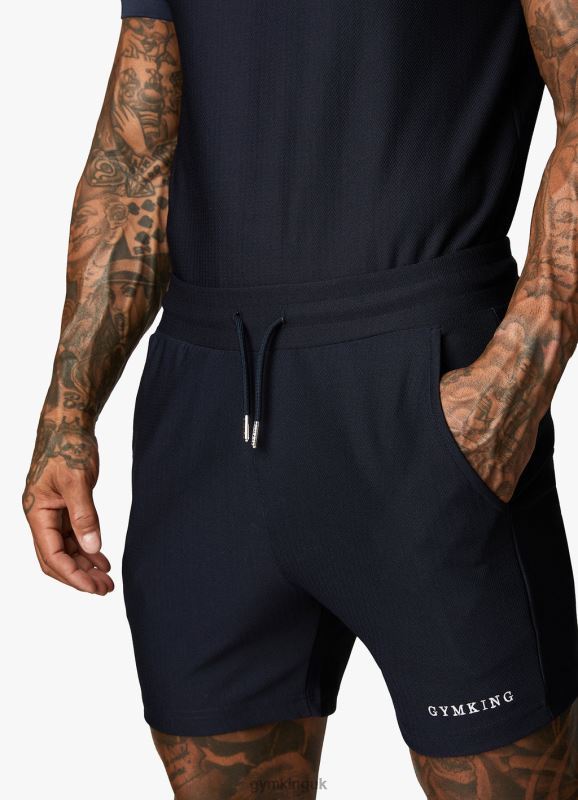 Gym King Signature Embroidered Short Navy Men Clothing J2PFB115
