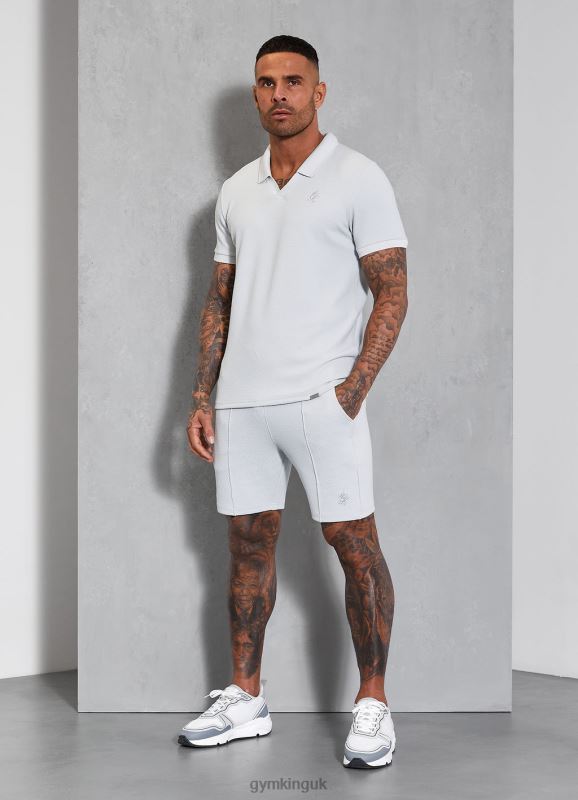 Gym King Signature Texture Short Light Grey Men Clothing J2PFB147