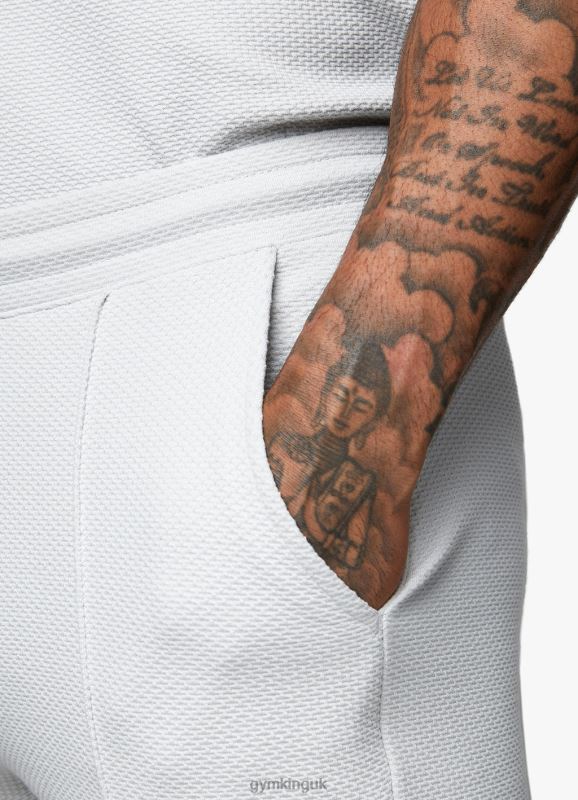 Gym King Signature Texture Short Light Grey Men Clothing J2PFB147