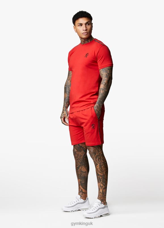 Gym King Taped Jersey Short Red Rush Men Clothing J2PFB154