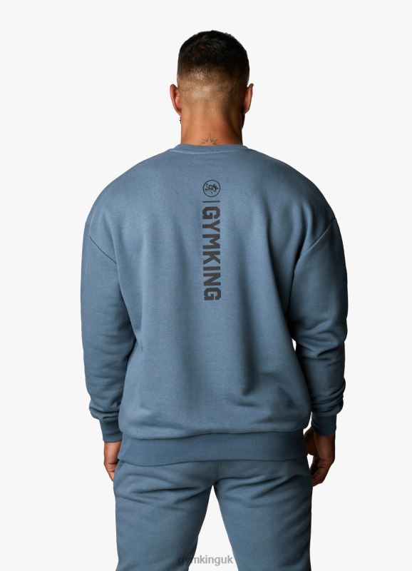 Gym King Aventus Drop Shoulder Crew Storm Blue Men Clothing J2PFB206