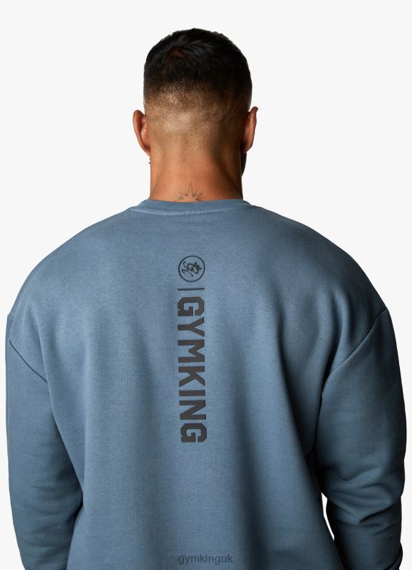 Gym King Aventus Drop Shoulder Crew Storm Blue Men Clothing J2PFB206
