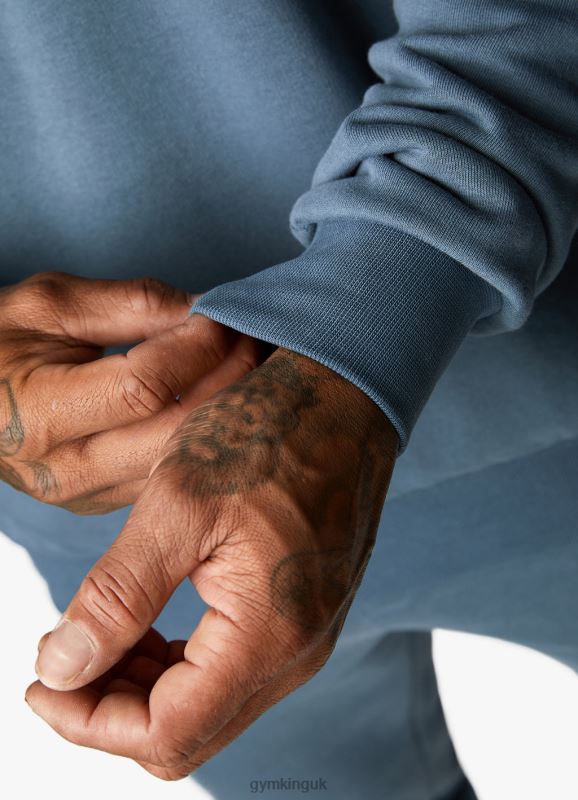 Gym King Aventus Drop Shoulder Crew Storm Blue Men Clothing J2PFB206