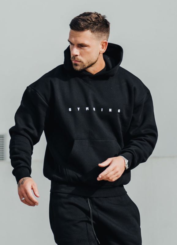 Gym King Rebellion Fleece Hood Black Men Clothing J2PFB210