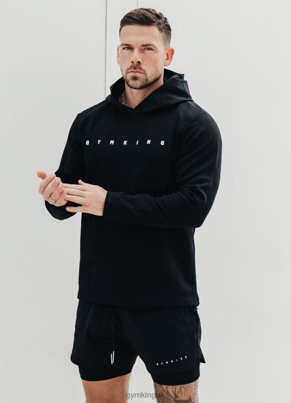 Gym King Rebellion Hood Black Men Clothing J2PFB211