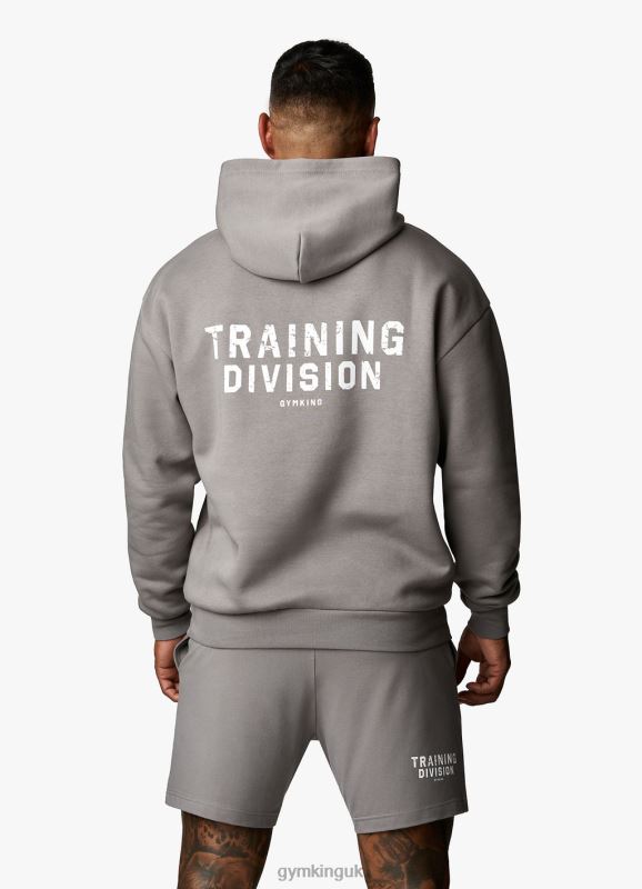 Gym King Training Division Hood Grey/White Men Clothing J2PFB212