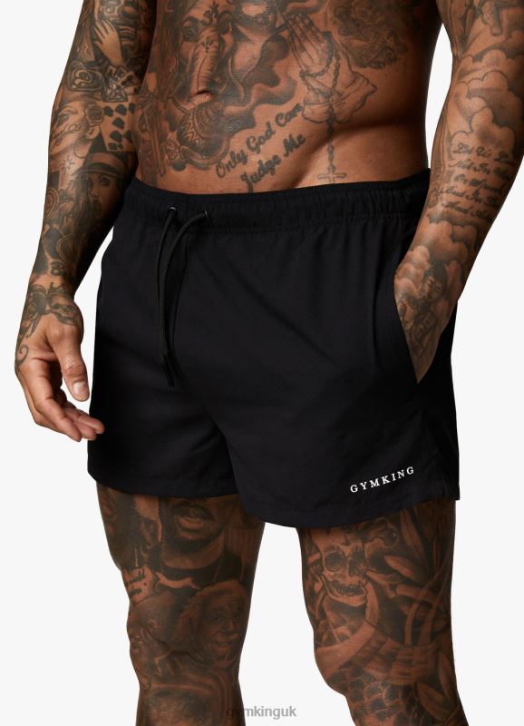Gym King Linear Swim Short 4\'\' Black Men Clothing J2PFB160