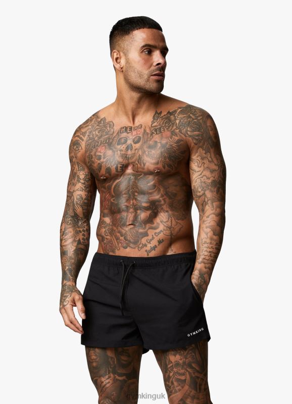 Gym King Linear Swim Short 4\'\' Black Men Clothing J2PFB160