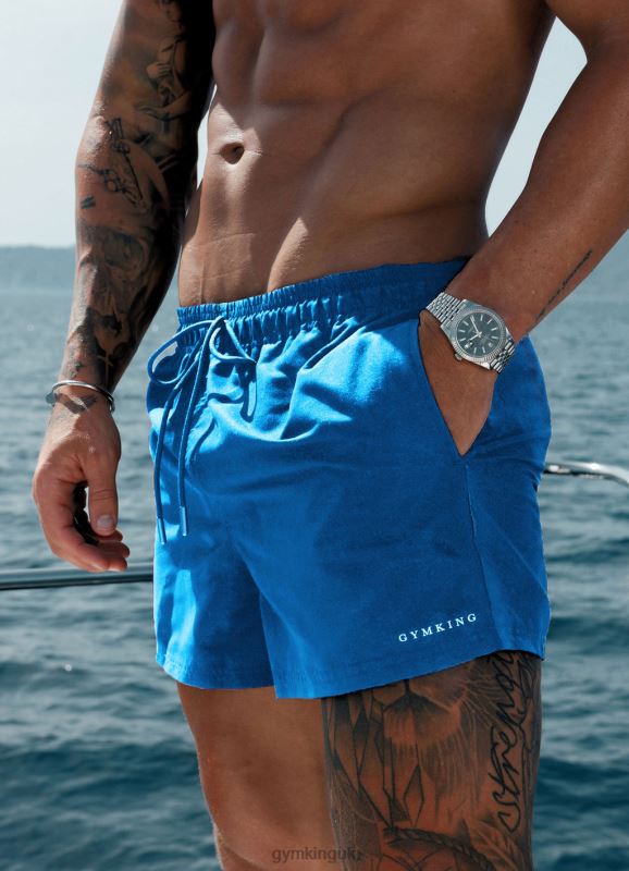 Gym King Linear Swim Short 4'' Cobalt Blue Men Clothing J2PFB162