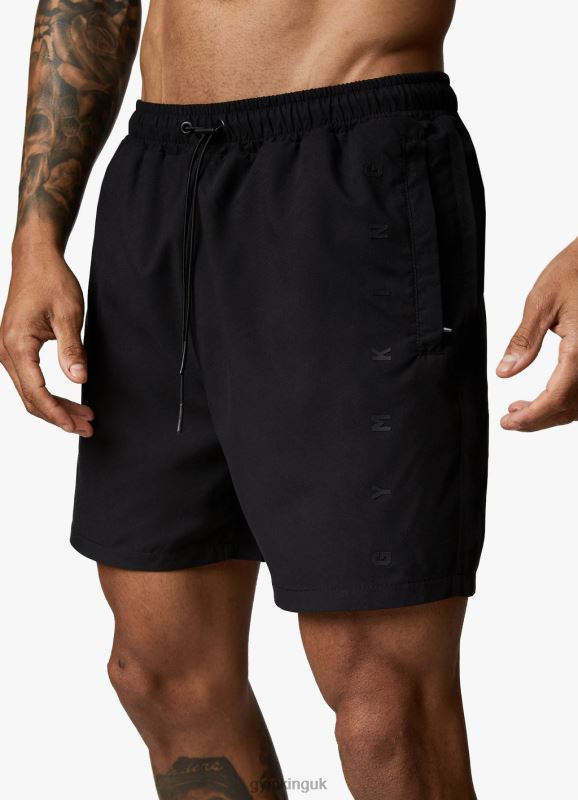 Gym King Rebellion Swim Short 5'' Black Men Clothing J2PFB165