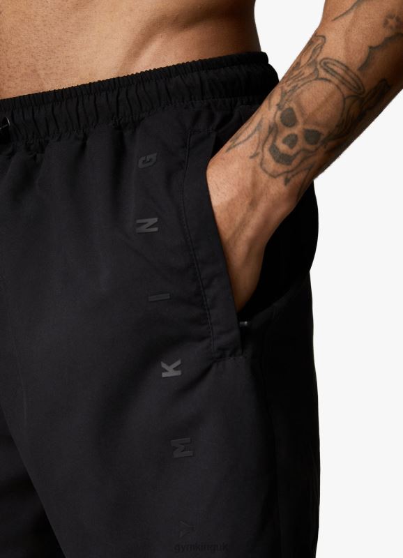 Gym King Rebellion Swim Short 5\'\' Black Men Clothing J2PFB165