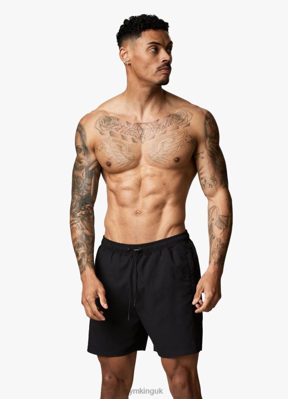 Gym King Rebellion Swim Short 5\'\' Black Men Clothing J2PFB165