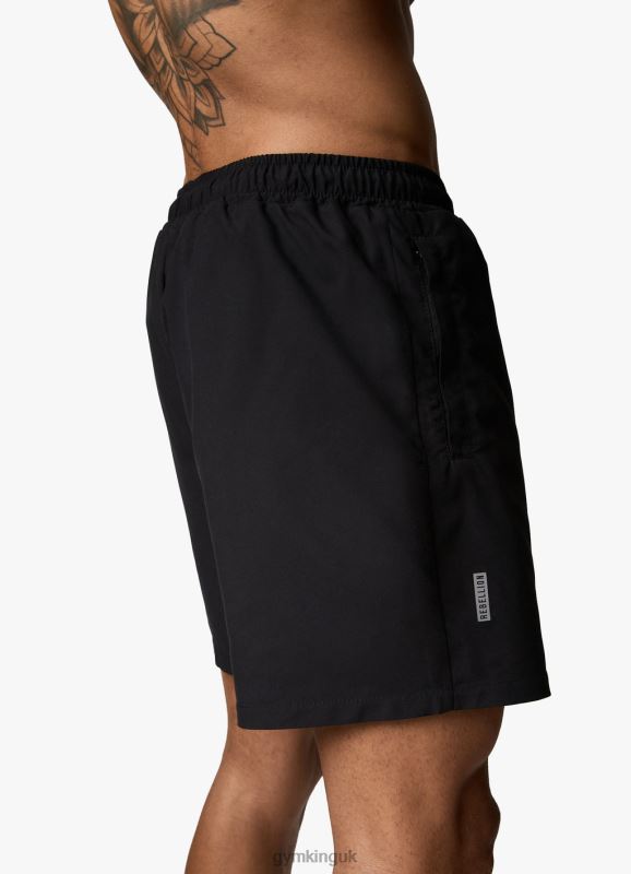 Gym King Rebellion Swim Short 5\'\' Black Men Clothing J2PFB165
