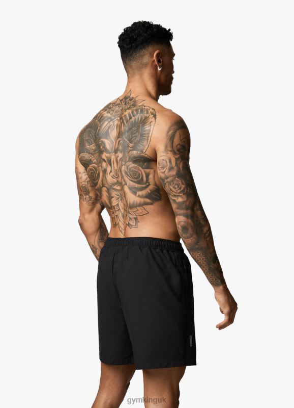 Gym King Rebellion Swim Short 5\'\' Black Men Clothing J2PFB165
