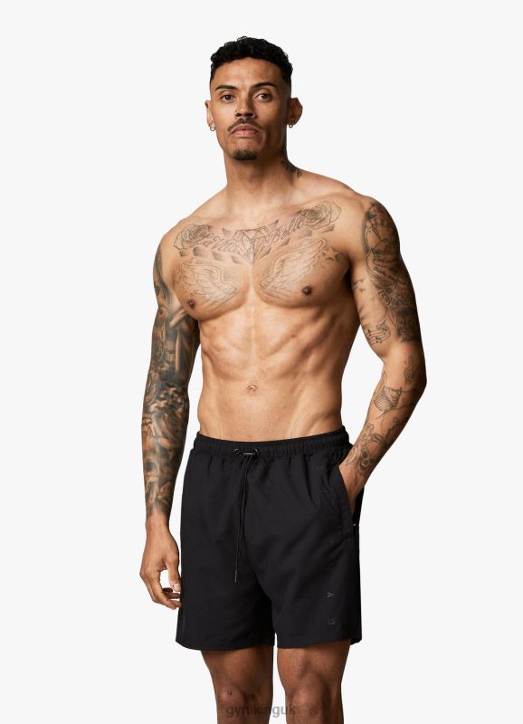 Gym King Rebellion Swim Short 5\'\' Black Men Clothing J2PFB165