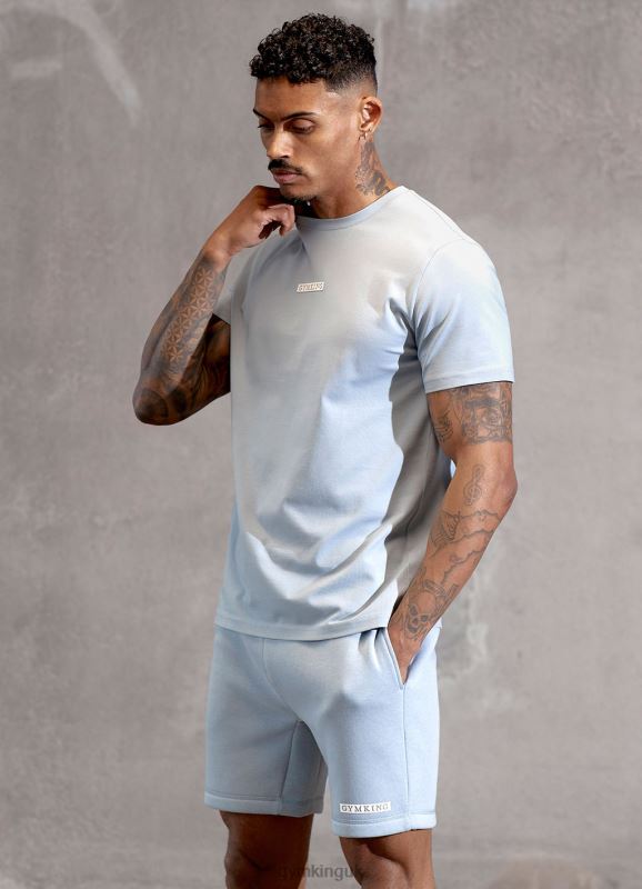 Gym King Box Logo Tee Ashley Blue Men Clothing J2PFB15