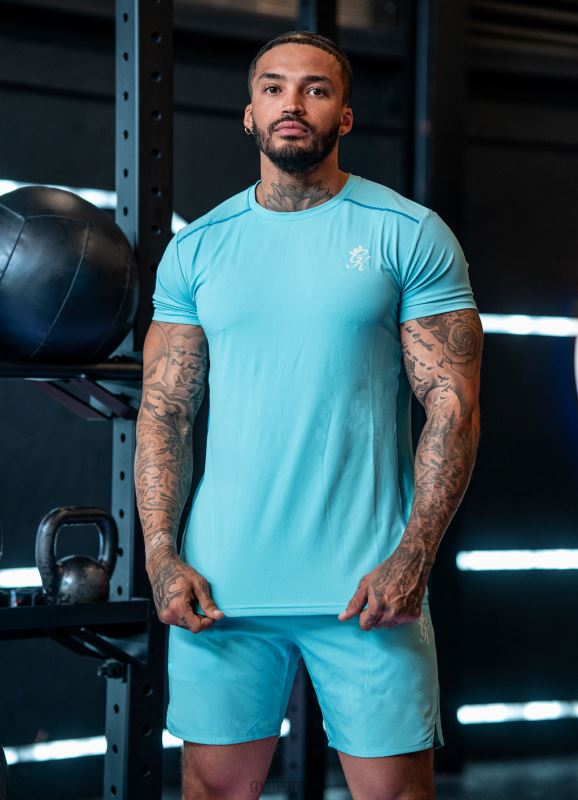 Gym King Contrast Flex Tee Aqua/Blue Men Clothing J2PFB25