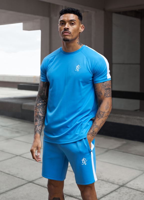 Gym King Core Plus Poly Tee Azure Blue Men Clothing J2PFB61
