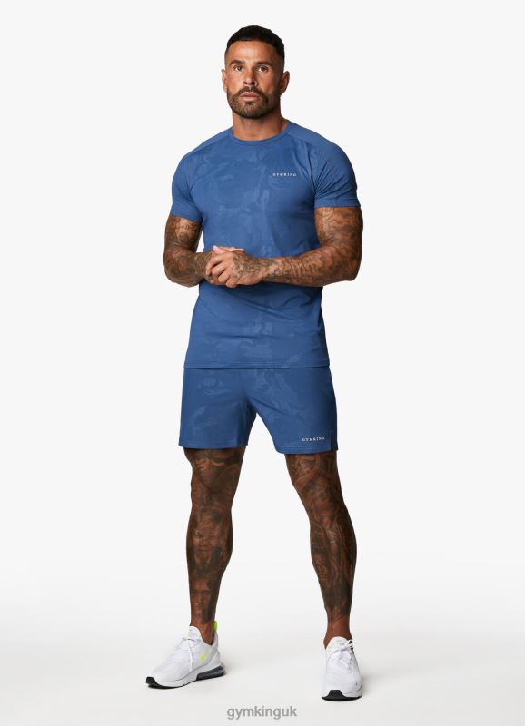 Gym King Debossed Camo SS Tee Moonlight Blue Men Clothing J2PFB30