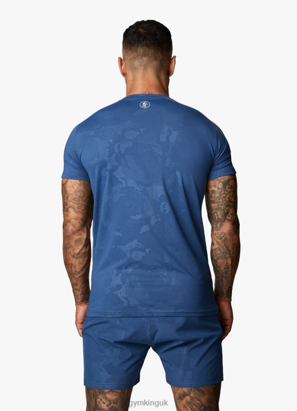Gym King Debossed Camo SS Tee Moonlight Blue Men Clothing J2PFB30