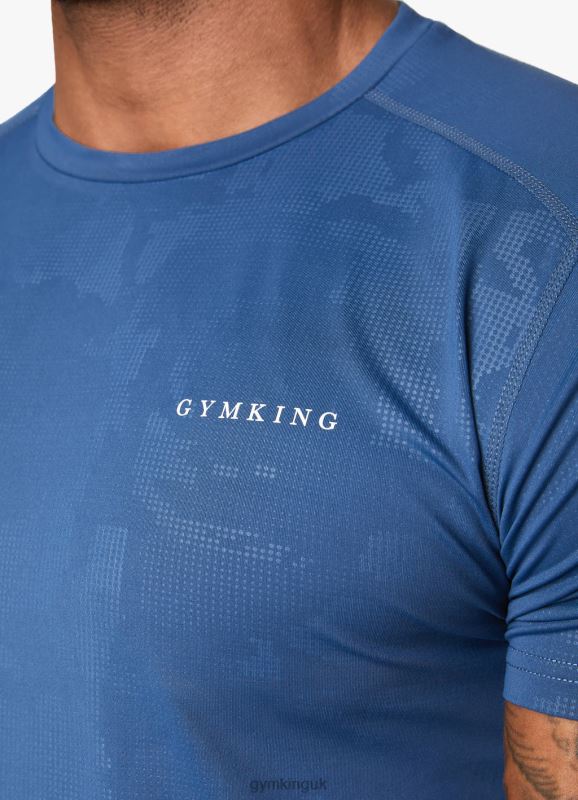 Gym King Debossed Camo SS Tee Moonlight Blue Men Clothing J2PFB30