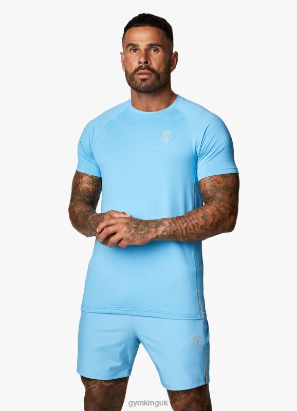 Gym King Debossed Energy Tee Blue Reef Men Clothing J2PFB31