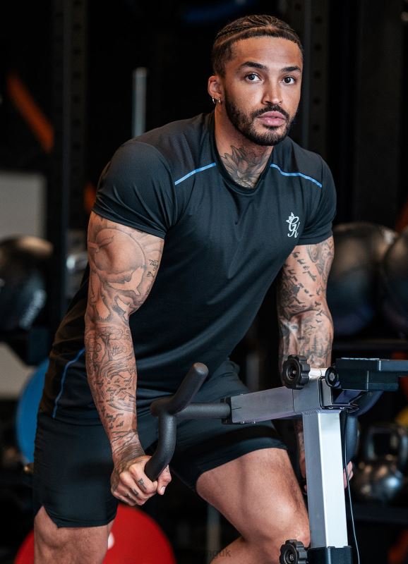 Gym King Flex Tee Black Men Clothing J2PFB33