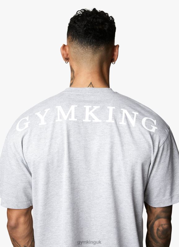 Gym King Linear Arch Tee Light Grey Marl Men Clothing J2PFB74