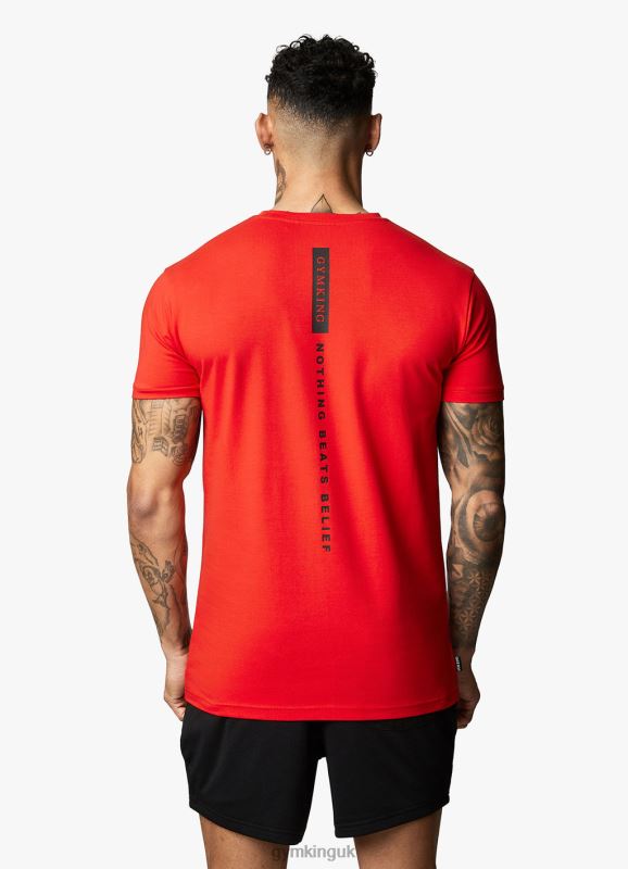 Gym King Nothing Beats Belief Tee Chilli Red Men Clothing J2PFB59