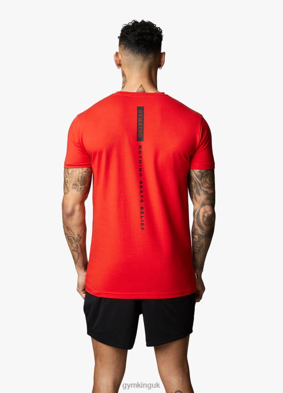 Gym King Nothing Beats Belief Tee Chilli Red Men Clothing J2PFB59