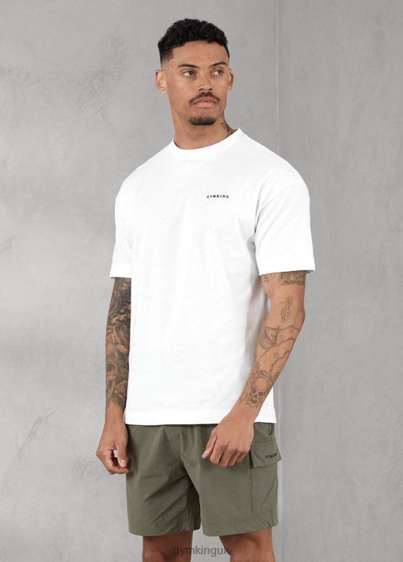 Gym King Premium Linear Tee White Men Clothing J2PFB50