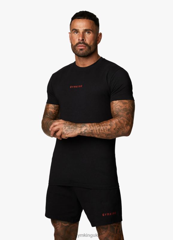 Gym King Resilience Tee Black/Red Men Clothing J2PFB41