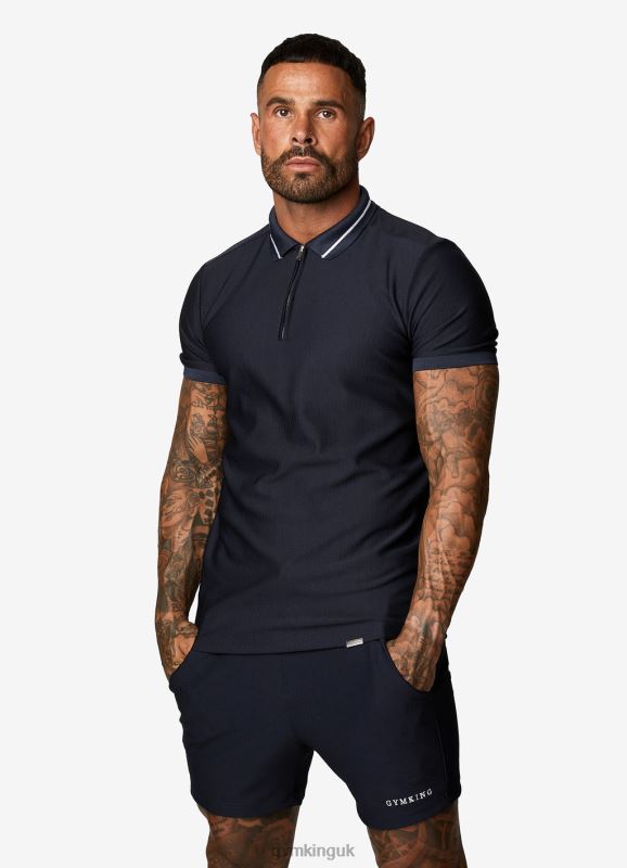 Gym King Signature Embroidered Polo Navy Men Clothing J2PFB79