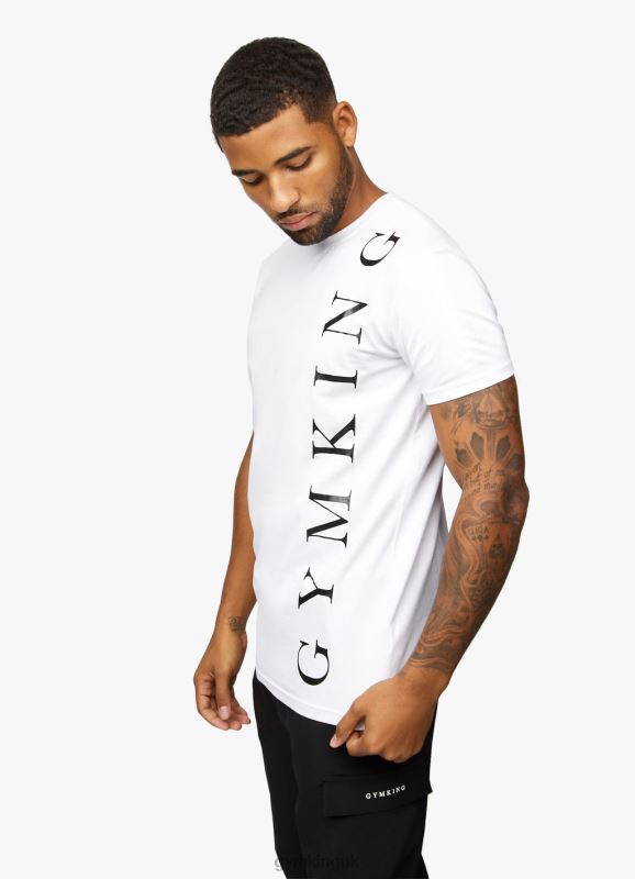Gym King Text Logo Tee White Men Clothing J2PFB77