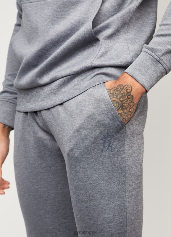 Gym King Interval Tracksuit Bottoms Mid Grey Marl Men Clothing J2PFB301