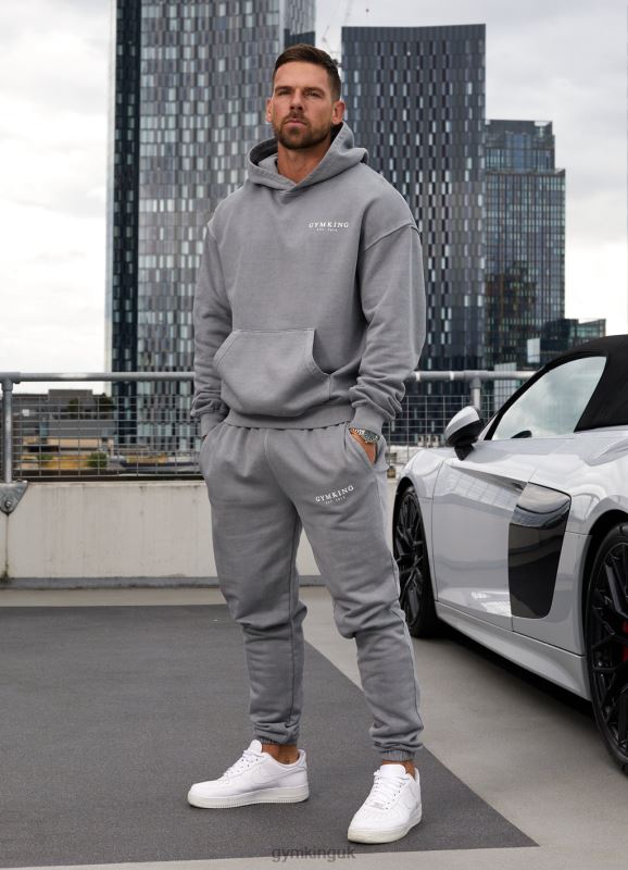 Gym King Est. Legacy Tracksuit Washed Grey Men Clothing J2PFB236