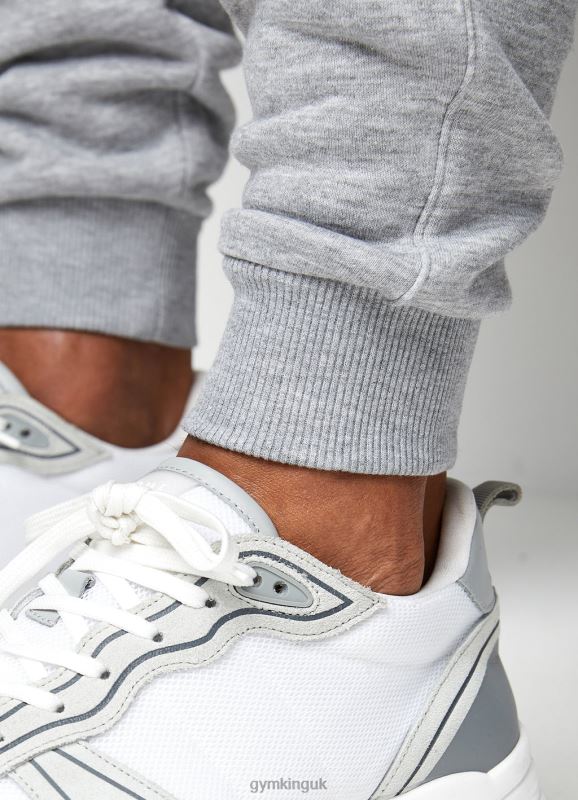 Gym King Fundamental Fleece Hood Tracksuit Grey Marl Men Clothing J2PFB244