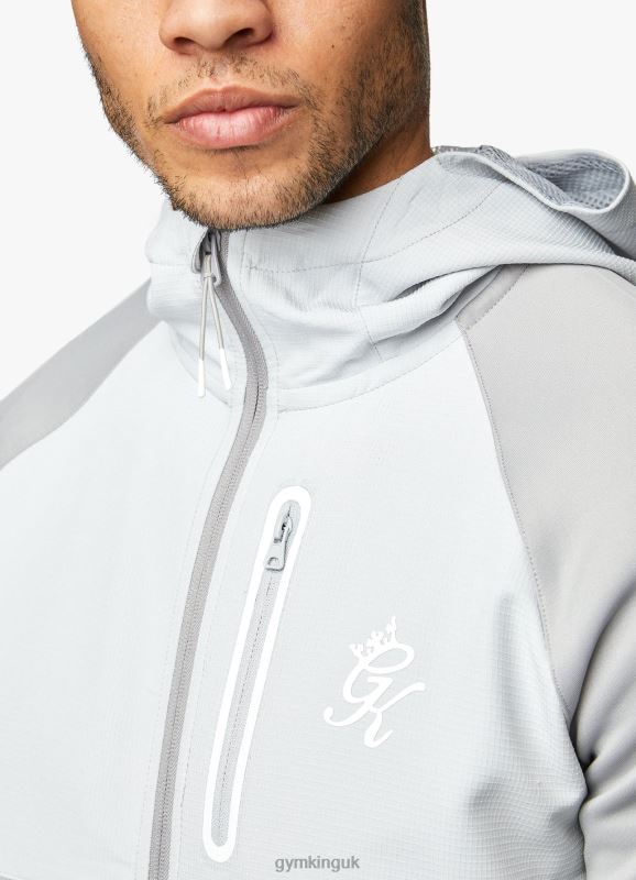 Gym King Ripstop Panel F/Z Hood Shadow Grey Men Clothing J2PFB270
