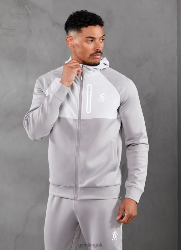 Gym King Ripstop Panel F/Z Hood Shadow Grey Men Clothing J2PFB270