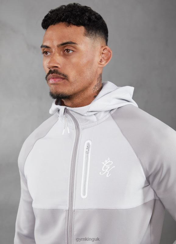 Gym King Ripstop Panel F/Z Hood Shadow Grey Men Clothing J2PFB270