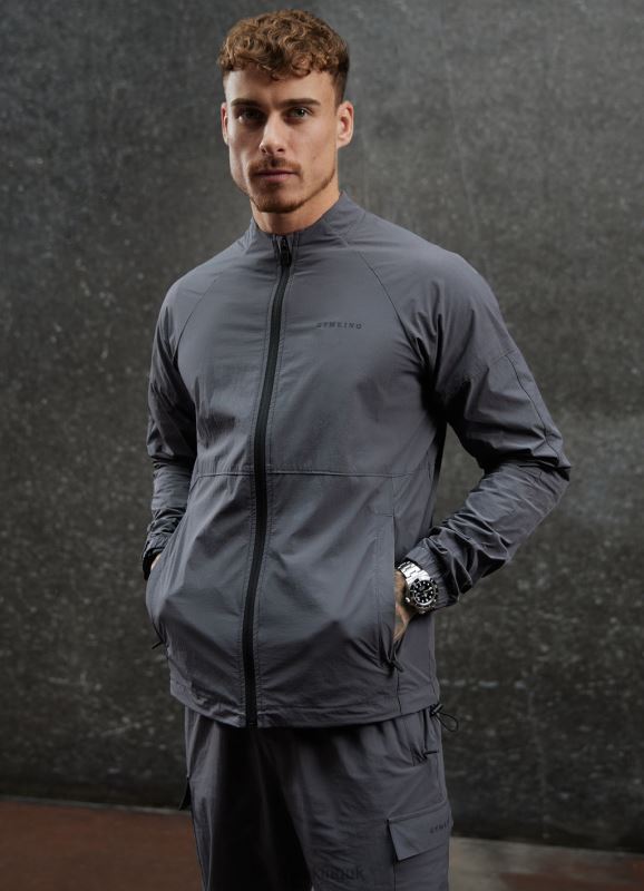 Gym King Utility Woven Bomber Graphite Men Clothing J2PFB265