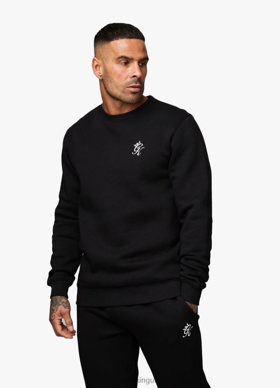 Gym King Fundamental Fleece Sweatshirt Black Men Clothing J2PFB159