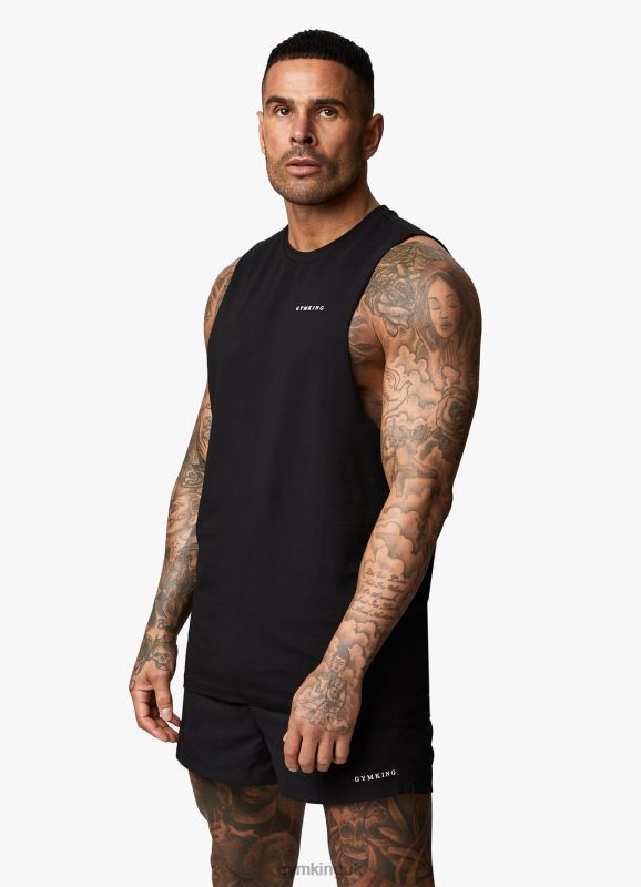 Gym King Linear Vest Black Men Clothing J2PFB229