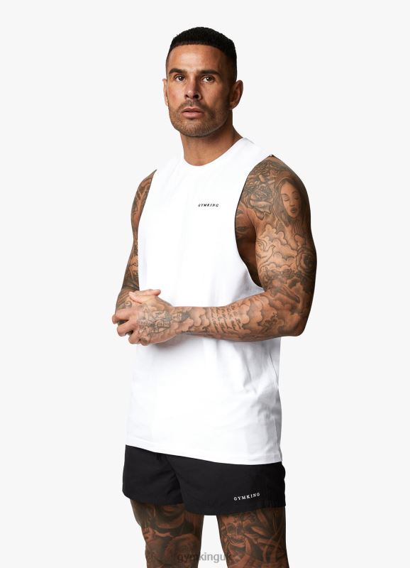Gym King Linear Vest White Men Clothing J2PFB230