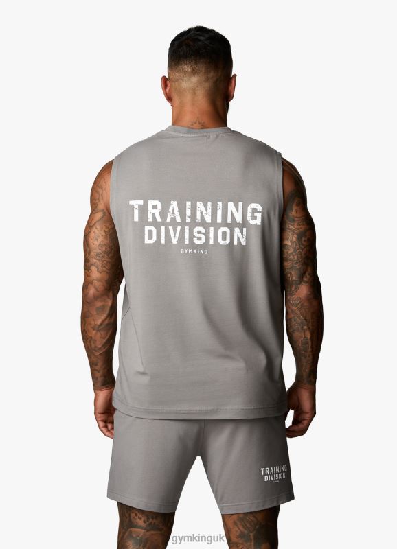 Gym King Training Division Tank Grey/White Men Clothing J2PFB232