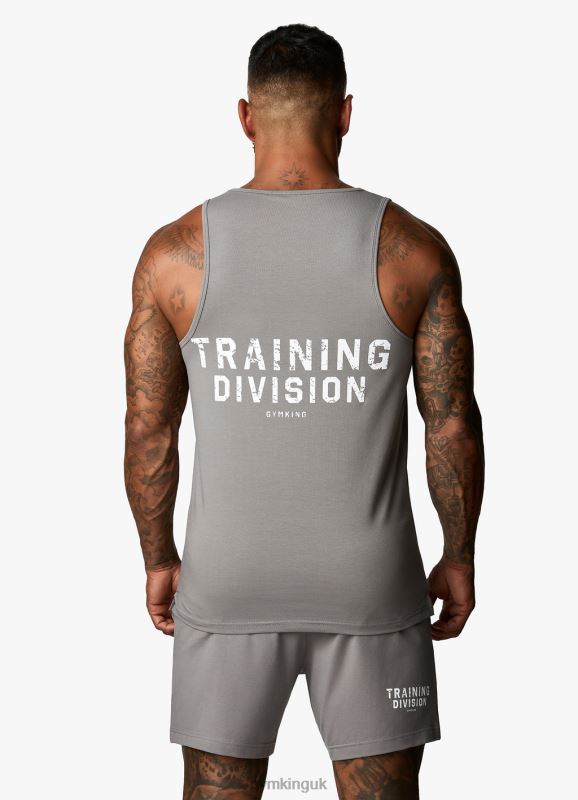 Gym King Training Division Vest Grey/White Men Clothing J2PFB233